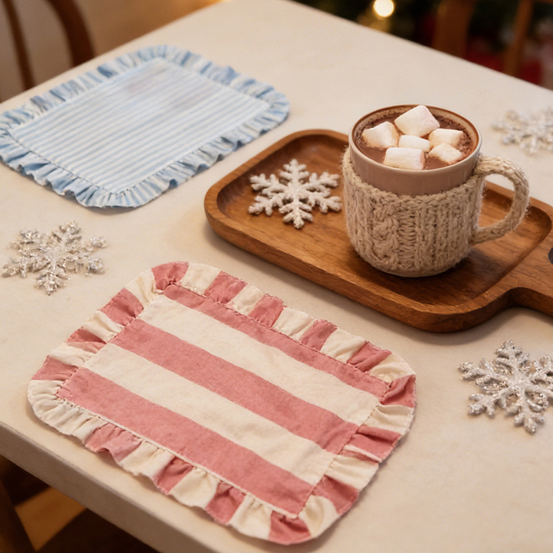 Photography Coffee - NUEVO Mantel Individual Minimalista con Volantes