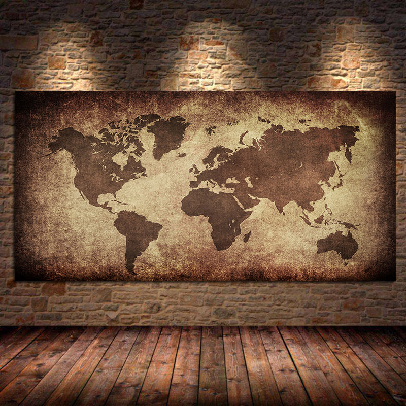 Photography Mapped - Pintura en lienzo Retro del mapa