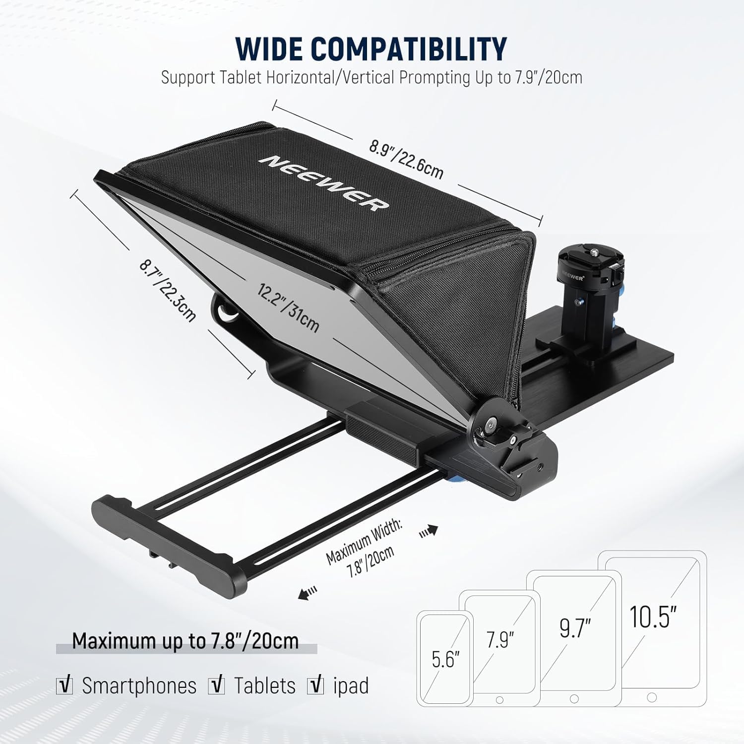 Teleprompter para tabletas iPa - Camera Cold Shoe reseña y precio