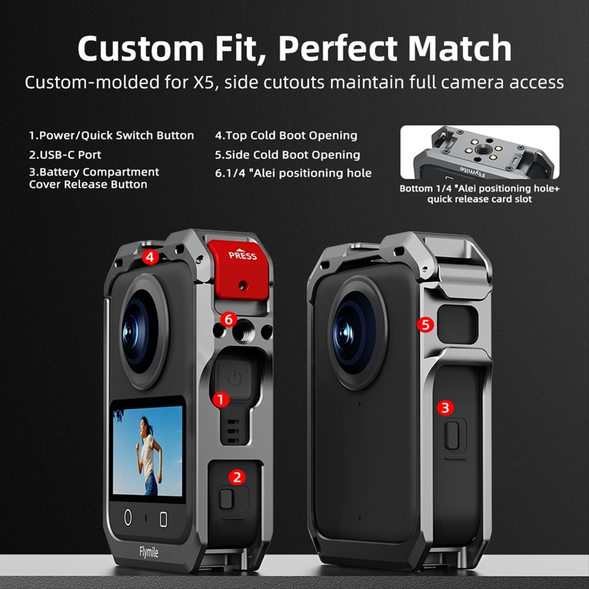 N05R Flymile Carcasa Protector - Camera Cold Shoe reseña y precio